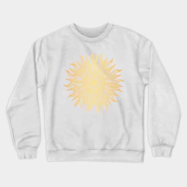 Golden Sun Mandala Crewneck Sweatshirt by julieerindesigns